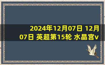 2024年12月07日 12月07日 英超第15轮 水晶宫vs曼城 进球视频